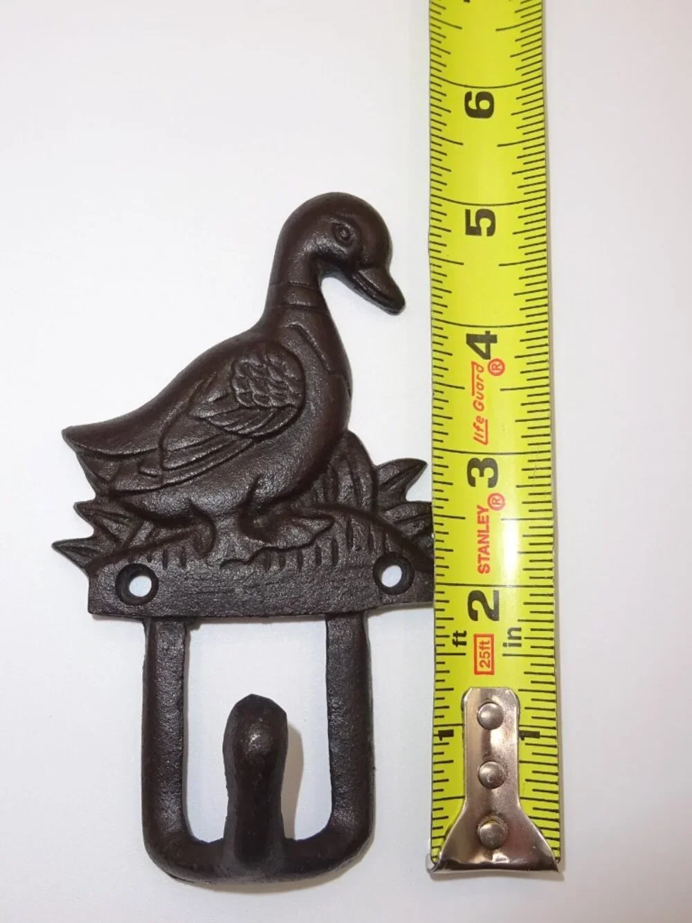 Vintage Cast Iron Duck Wall Hook Rustic Farmhouse Coat Hat Towel Hanger